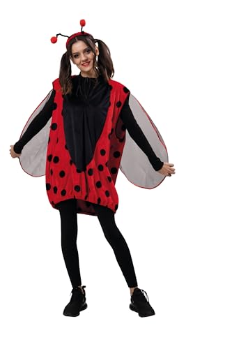 PartyXPeople Marienkäfer Marie |Damen Tierkostüm Käfer Ladybug | Verkleidung rot-schwarz One Size Fits Most | 13811 Gr. STD von PartyXPeople