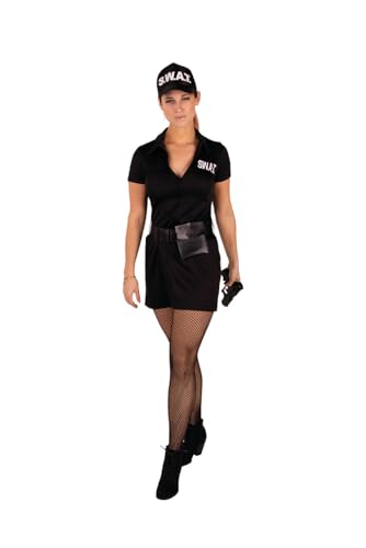 PartyXPeople Swat Lady Police Verkleidung inklusive Cap schwarz 13707-36 von PartyXPeople