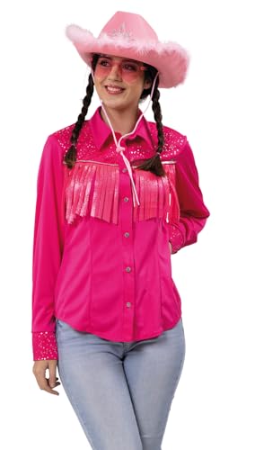 PartyXPeople Westernhemd Babe | Karnevalszubehör Cowgirl | Damen Verkleidung Babe | pink glitzer | 13828 Gr.34 bis Gr.46 (34) von PartyXPeople