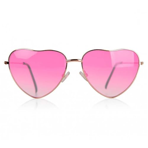 Herzbrille Herzchenbrille Hippie Festival Brille Herz Partybrille Party (rosa) von PartyXplosion