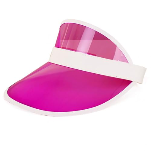 PartyXplosion 70er Jahre Sonnenblende rosa pink | Retro Sonnencap Schildmütze | Fasching Festivals Karneval Accessoires von PartyXplosion