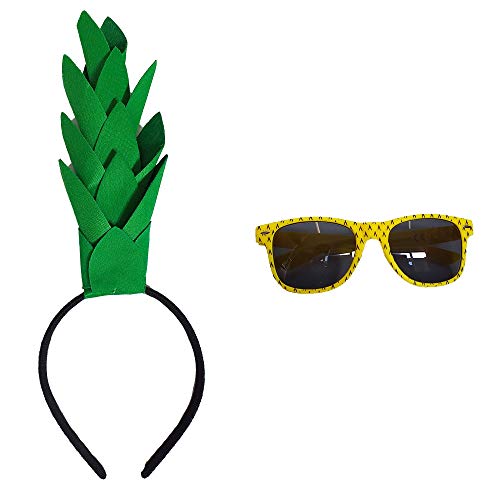 Partybob Ananas Kostüm-Accessoires - Haarreif + Brille Set von Partybob