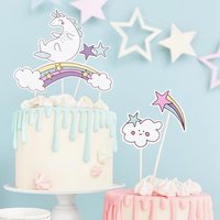 Cake Topper Einhorn, 5-teilig, 17cm - 23,5cm von Partydeco PL