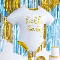 Folienballon Hello Baby in Strampler-Form, 51cm x 45cm von Partydeco PL