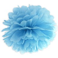 Hellblauer Pompon Pompom aus Seidenpapier, 1 Stück, Ø 35cm von Partydeco PL