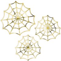 Deko-Spinnennetze im 3er Pack, Tischdeko zu Halloween von Partydeco