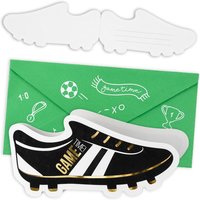 Fußballschuh Einladungen inkl. Umschläge, 6er Pack von Partydeco