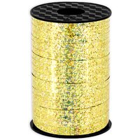 Geschenkband in gold glitzernd, Kunststoff, 225m x 5mm von Partydeco