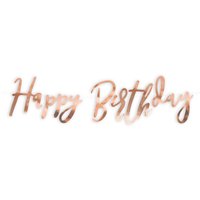 Happy Birthday Geburtstagsbanner in rosegold, Pappe, 62cm von Partydeco