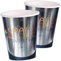 Space Adventure Partybecher aus Pappe, 6er Pack, 200ml von Partydeco