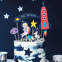 Weltall Caketopper, 7 Stück zum Zusammenbauen von Partydeco