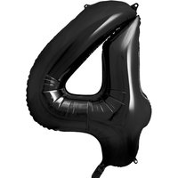 XXL Zahlenballon, Ziffer 4 in schwarz, 86cm hoch von Partydeco