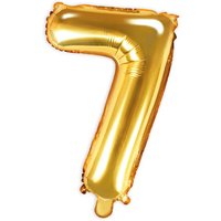 Zahlenballon, Ziffer 7 in gold, 35cm hoch von Partydeco