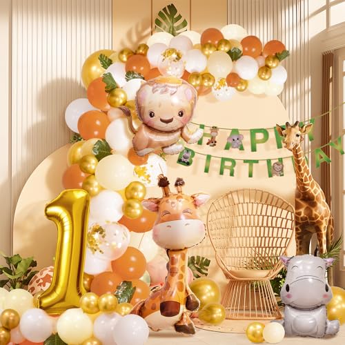 1. Geburtstag Junge Mädchen 1 Jahr Dschungel Geburtstag Dekoration Waldtiere, Safari Luftballons 1 Kindergeburtstag Deko Wild One Geburtstag Deko,Tiere Geburtstagsdeko 1. Geburtstag Junge Mädchen 1 Jahr Dschungel Geburtstag Dekoration Waldtiere, Safari Luftballons 1 Kindergeburtstag Deko Wild One Geburtstag Deko,Tiere Geburtstagsdeko von Partyhausy