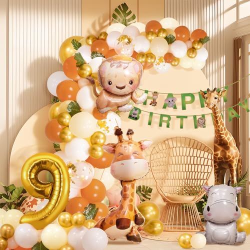 9. Geburtstag Junge Mädchen 9 Jahr Dschungel Geburtstag Dekoration Waldtiere, Safari Luftballons 9 Kindergeburtstag Deko,Tiere Geburtstagsdeko 9. Geburtstag Junge Mädchen 9 Jahr Dschungel Geburtstag Dekoration Waldtiere, Safari Luftballons 9 Kindergeburtstag Deko,Tiere Geburtstagsdeko von Partyhausy