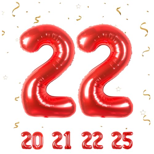 Zahlen luftballon 22 jahre | Rot Folienballon-40"22 Geburtstagsdeko -22 Ballon Zahl Deko zum Geburtstag fliegt mit Helium 22.Geburtstag für Männer Frauen 22.Geburtstagsparty Jubiläum Zahlen luftballon 22 jahre | Rot Folienballon-40"22 Geburtstagsdeko -22 Ballon Zahl Deko zum Geburtstag fliegt mit Helium 22.Geburtstag für Männer Frauen 22.Geburtstagsparty Jubiläum von Partyhausy