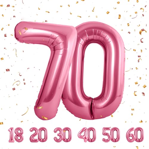 Zahlen luftballon 70 jahre | Rose Folienballon-40"70 Geburtstagsdeko -70 Ballon Zahl Deko zum Geburtstag fliegt mit Helium 70.Geburtstag für Männer Frauen 70.Geburtstagsparty Jubiläum von Partyhausy