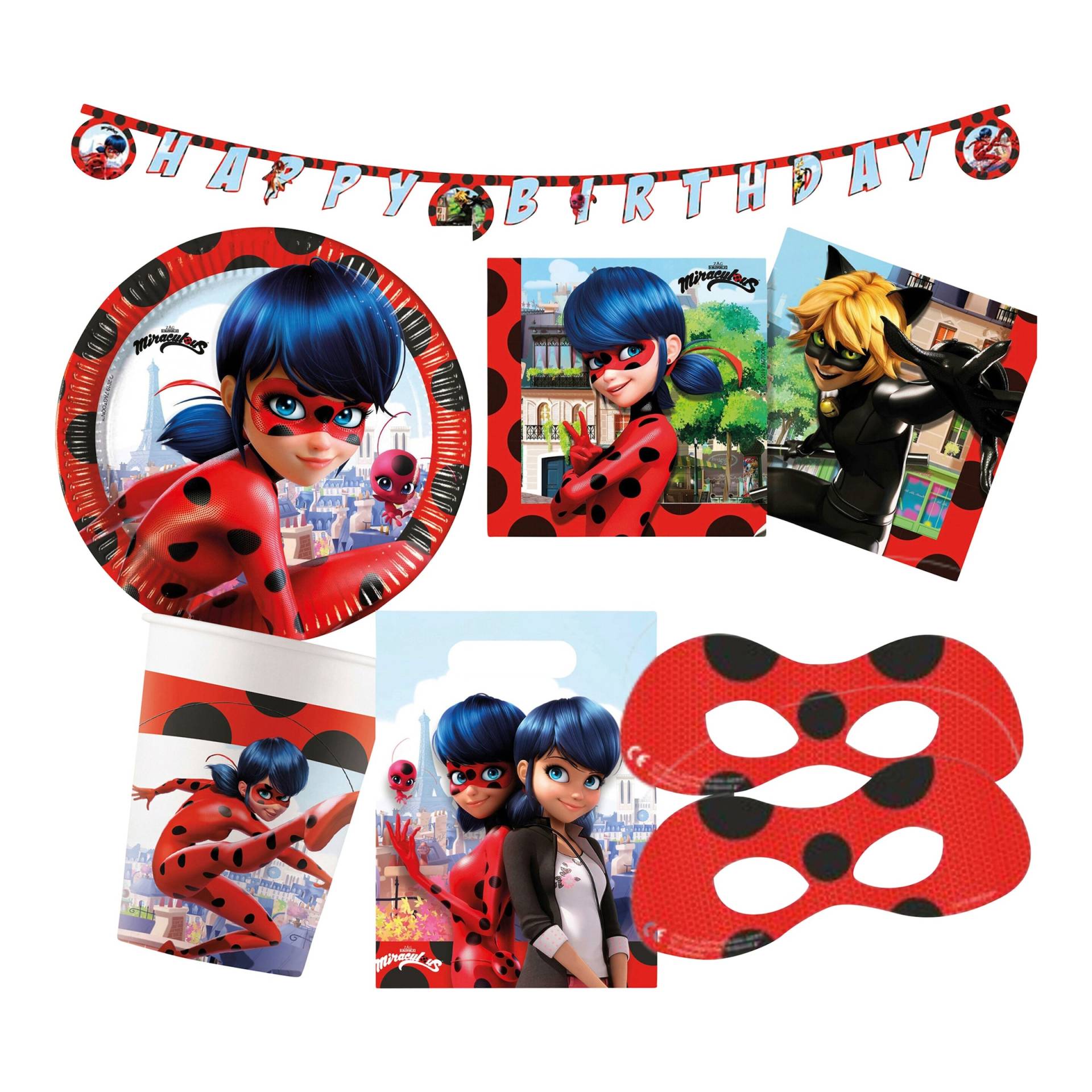 Partystrolche Partyset Miraculous Ladybug 49 tlg. von Partystrolche