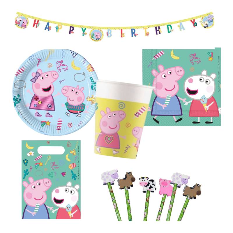 Partystrolche Partyset Peppa Wutz 49 tlg. von Partystrolche