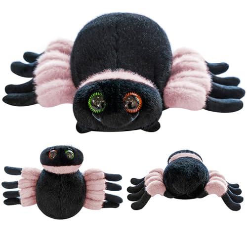 Pasdrucn Kuscheltier Spinnen, Spinnen Plüschtier, Steiff Kuscheltier, Flauschiges Stofftier Zum Kuscheln Und Spielen, Kuscheltiere Mädchen Stofftiere, Kinder Kuschelweiches Plüschtier (Rosa) von Pasdrucn