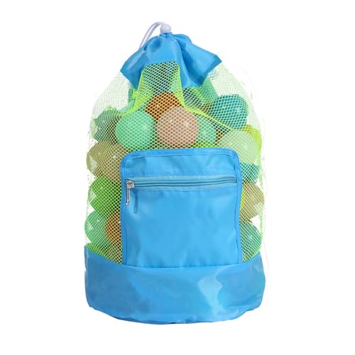 Pasdrucn Strandspielzeug Tasche, Mesh Beach Bag, Sandspielzeug Wasserspielzeug Rücksack für Familie Urlaub Kleinkind Kinder Jungen Mädchen Badetasche (Blau) von Pasdrucn