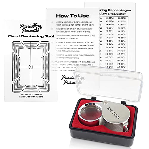 Passive Paradise Karten-Grading-Zentrierwerkzeug-Set für Pokemon – 30-faches Vergrößerungswerkzeug im Lieferumfang enthalten – Sammelkarteneinreichungs-Vorinspektionsset von Passive Paradise