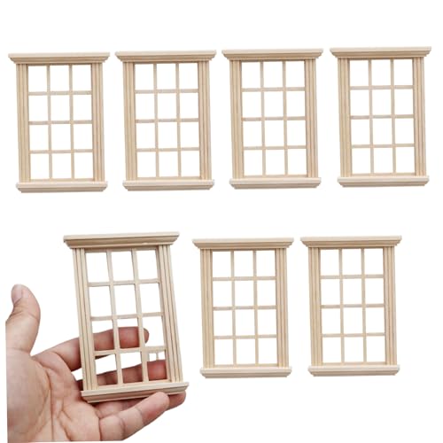 6pcs 1 12 Skala Dollhouse Möbel 3,2 x 0,6 x 4,5 Zoll DIY Dollhouse Windows Wood Artwork Miniaturmöbel Leicht für Puppenhaus -Schlafzimmerzubehör, 1 12 -Skala -Puppenhausmöbel, Miniatur F F. von Pastoralist