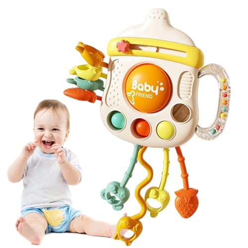 Babyspielzeug 6-12-18 Monate Baby sensorisches Spielzeug Silikon ziehen Stringspielzeug Montessori Toys Silicon Pull String Teing Toy für Kleinkinder, Montessori Pull String Spielzeug, Montessori Sil von Pastoralist