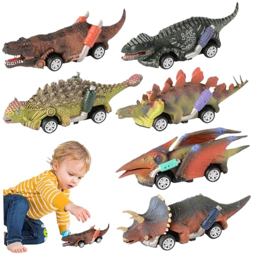 Dinosaurier zurückziehen Autos 6 PCs kreative Autos Dinosaurierspielzeug Dinosaurierform kleine Pull-Back-Autos Vollgeformte Dinosaurierautos Spielzeug Pädagogik & Lernen Spielzeug für Kinder, Jungen von Pastoralist