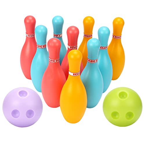 Kid Bowling Set Indoor Outdoor Bowlingspiele für Kid Plastik Bowling Spielzeug 10 Pins 2 Bälle für Kinder Early Educational Toys, Kinder Bowling Set von Pastoralist