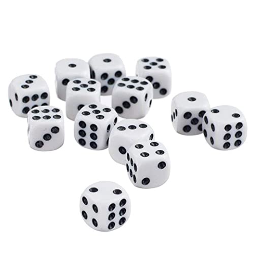 Pastoralist Acrylwürfel Set 12 mm sechsseitig pädagogischer mathematischer Würfel Spielzeug 50 PCS White Dice Set von Pastoralist