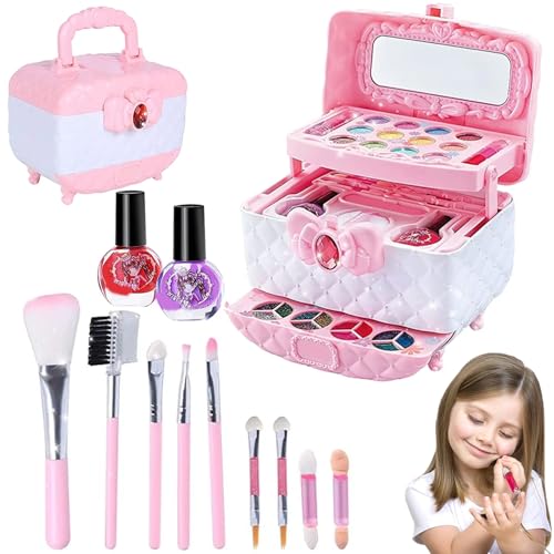 Pastoralist Kinder Make -up Set, Kinder Make -up -Kit für Mädchen, waschbare echte Kinder Spielen Make -up -Spielzeug, Kinder Make -up Set für Kinder Mädchen im Alter von 4 + von Pastoralist