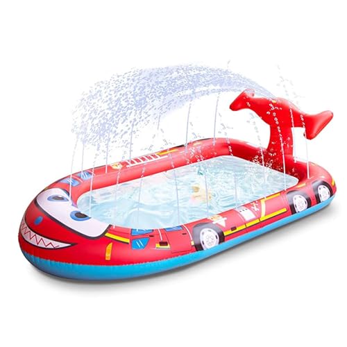 Splash Pad, Sprinkler für Kinder, Sprinkler für Kinder und Babypool zum Lernen - Kleinkind -Sprinklerpool, Spielmatte im Freien für Babys und Kleinkinder Feuerwehrwagen von Pastoralist