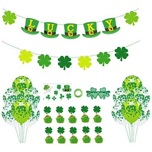 St. Patrick's Day Decoration Kit Willkommen Lucky Banner Shamrock Garland Ballon für Party -Accessoire, St. Patrick's Day Decoration Kit von Pastoralist