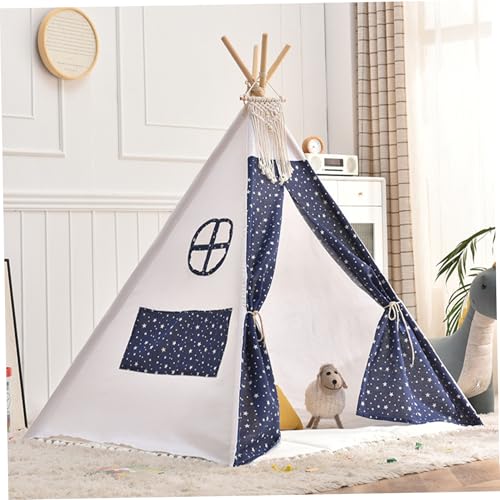 Zelt für Kinder, 31.5 x 31,5 x 43 Zoll Baumwollwäsche Kinder Spielen Zelt mit Türvorhang, Innenkinder Tipi Zelt, Waschkörper Zelt Kinderzelte für Kinderzimmerdekorationen von Pastoralist