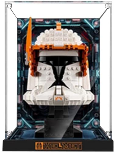 Acryl Vitrine für 75349/75350/75350 Captain Rex Helm, Staubdichte Vitrine, Collectibles Staubdichte Vitrine, 3mm Druck Displaybox, kompatibel mit75349 (18.6 x 18.6 x 26 cm, Not Included Model) (75350) von Pasyru