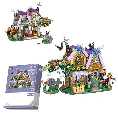 Modular Haus Baukasten, 839 Teile Halloween House Modellbausatz, Halloween Street View Serie Haus Bausteine Bausatz, DIY Architektur Bausteine für Kinder Erwachsene (1233) von Pasyru