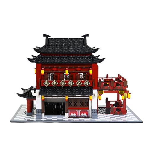 Pasyru Chinesische Architektur Bausteine, 1643 Teile Chinese Building Klemmbausteine Modular Haus Bausteine Konstruktionsspielzeug, Modular Architektur Spielzeug Nicht Kompatibel mit Mainstream Marken von Pasyru