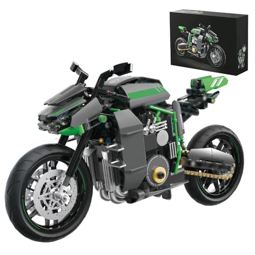 Pasyru Technik Motorrad Bausteine Set, Technik Klemmbausteine Motorrad Modellbausatz, 1:8 Supermotorrad Bausteine Konstruktionsspielzeug, Kompatibel mit Andere Marken (KA Z1) von Pasyru