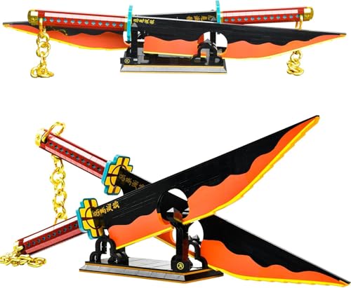 Pasyru Technik Schwert Bausteine Modell, 1478 Teile Anime Katana Cosplay Spielzeug Klemmbausteine mit Scheide Halterung, Geschenk für Erwachsene und Jungen ab 6-16, Kompatibel mit Großen Marken von Pasyru