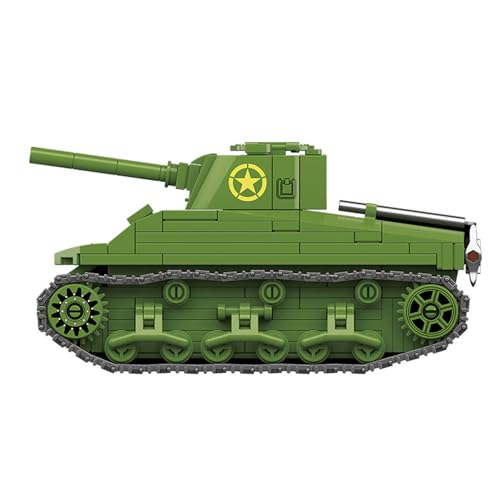 Technik Militär Panzer, 480 Teile Klemmbausteine Militär Panzer Bausteine Bausatz, WW2 Army Panzer Konstruktionsspielzeug Modellbausatz, Kompatibel mit Großen Marken von Pasyru