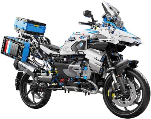 Pasyru Technik Motorrad für BMW R 1250 GS, 2369 Teile 1:5 Technik Rennen Motorcycle Bausatz, Supermotorrad Modell Bauset, Technik Motorrad Modell Bausatz TGL T4022 von Pasyru