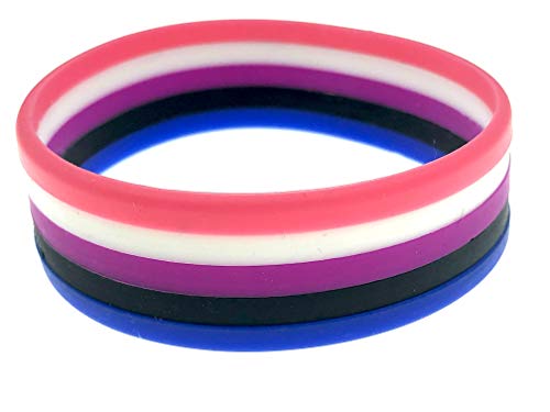 Patch Nation Genderfluid Gay Pride Lesbian LGBT Flagge Silikon Armbänder von Patch Nation