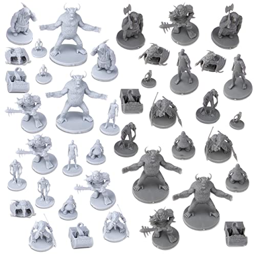 Path Gaming 40 Miniatur-Monster-Fantasy-Tisch-RPG-Figuren für Dungeons and Dragons, Pathfinder-Rollenspiele. 28 mm skalierte Miniaturen, 10 einzigartige Designs, unlackiert, ideal für D&D/DND von Path Gaming