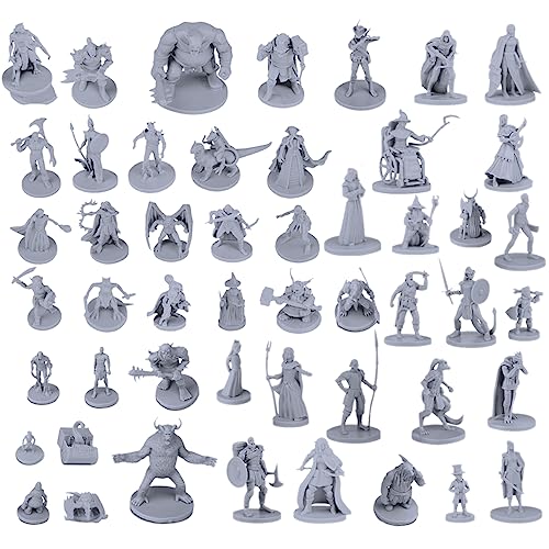 Path Gaming 50 einzigartige Miniaturen Fantasy Tabletop RPG Figuren für Dungeons and Dragons, Pathfinder Rollenspiele. 28 mm skalierte Miniaturen, 50 einzigartige Designs, Bulk unlackiert, ideal für von Path Gaming