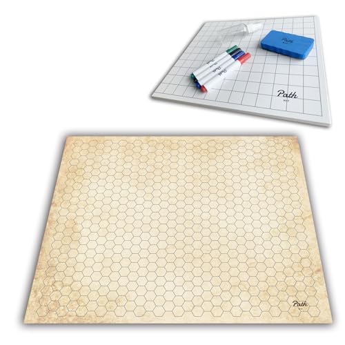 Path Gaming Kampfspielbrett - Doppelseitige Battle Game Mat für DND, Tabletop RPG, 3-6 Spieler, Ab 216 Jahren, Strategie, Fantasy von Path Gaming