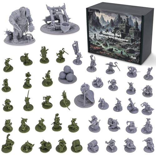 Path Gaming Fantasy Goblins Set für DND-Miniaturen, DND-Figuren, RPG-Miniaturen, 28 mm, D&D-Miniaturen, Dungeons und Drachen, Miniaturen, DND-Minis, Großpackung, unlackiert, DND-Monster-Miniaturen, von Path Gaming