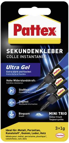 Pattex Mini Trio Ultra Gel Sekundenkleber PSMG3 3g von Pattex