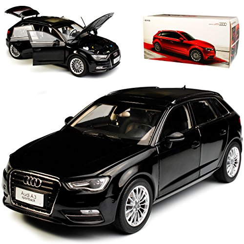 Paudi A-U-D-I A3 8V Sportback Schwarz 3. Generation Ab 2012 1/18 Modell Auto von PAUDI MODEL