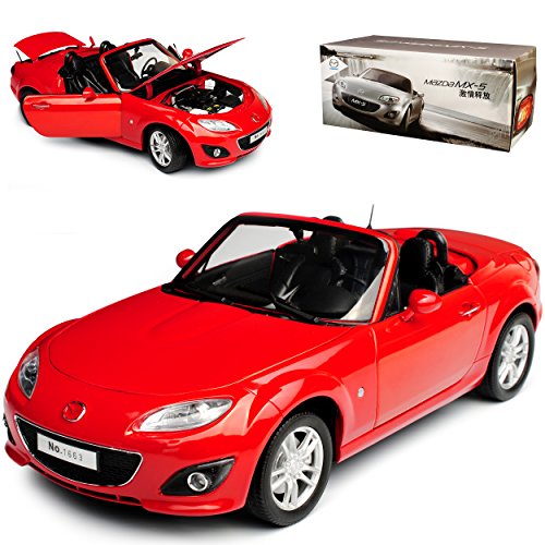 Paudi Mazda MX-5 NC Cabrio Rot 3. Generation 2005-2015 1/18 Modell Auto mit individiuellem Wunschkennzeichen von PAUDI MODEL